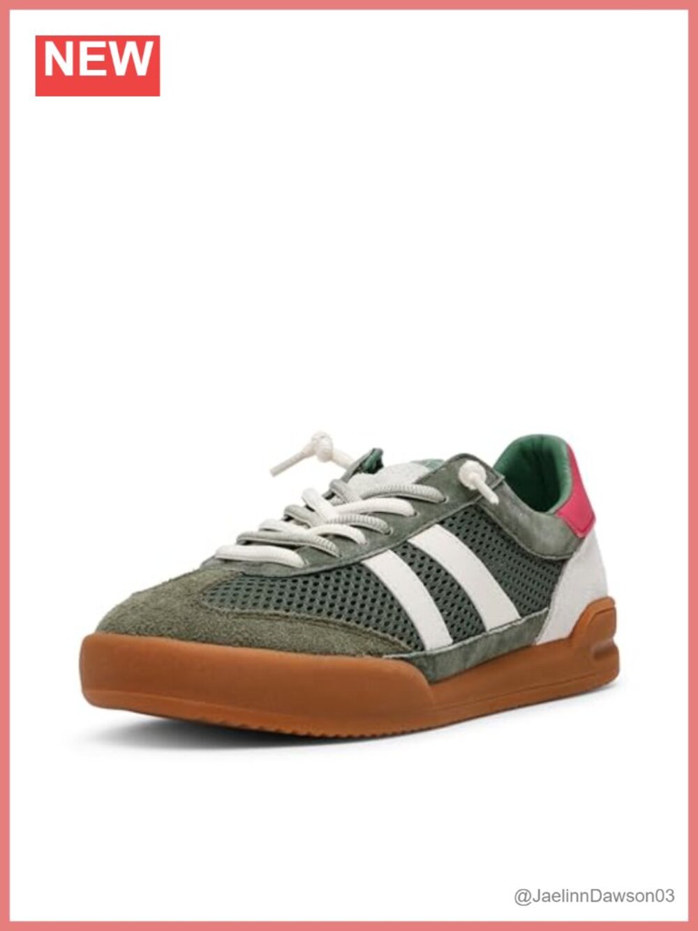 Women's Fashion Sneakers Suede Mesh Lace-Up Round Toe Low Top